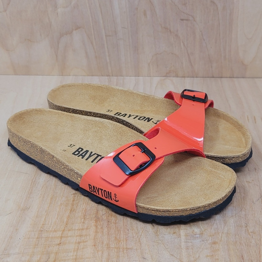 Bayton Womens Sandals Size 6 M Slides Coral Orange Casual Euro 37